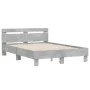 Cama con cabecero madera de ingeniería gris hormigón 120x200 cm de , Camas y somieres - Ref: Foro24-3207430, Precio: 129,09 €...