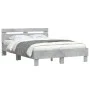 Cama con cabecero madera de ingeniería gris hormigón 120x200 cm de , Camas y somieres - Ref: Foro24-3207430, Precio: 129,09 €...