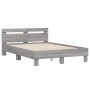 Sonoma-graues Holzwerkstoffbett mit Kopfteil 120 x 200 cm von , Betten und Lattenroste - Ref: Foro24-3207432, Preis: 128,65 €...