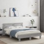 Sonoma-graues Holzwerkstoffbett mit Kopfteil 120 x 200 cm von , Betten und Lattenroste - Ref: Foro24-3207432, Preis: 128,65 €...