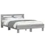 Sonoma-graues Holzwerkstoffbett mit Kopfteil 120 x 200 cm von , Betten und Lattenroste - Ref: Foro24-3207432, Preis: 126,76 €...