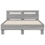 Sonoma-graues Holzwerkstoffbett mit Kopfteil 120 x 200 cm von , Betten und Lattenroste - Ref: Foro24-3207432, Preis: 128,65 €...