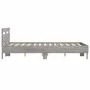Sonoma gray engineered wood bed with headboard 120x200 cm by , Beds and slatted bases - Ref: Foro24-3207432, Price: 126,78 €,...