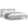 Concrete gray engineered wood bed with headboard 120x190 cm by , Beds and slatted bases - Ref: Foro24-3207451, Price: 150,03 ...