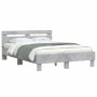 Cama con cabecero madera de ingeniería gris hormigón 120x190 cm de , Camas y somieres - Ref: Foro24-3207451, Precio: 152,76 €...