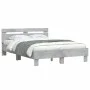 Concrete gray engineered wood bed with headboard 120x190 cm by , Beds and slatted bases - Ref: Foro24-3207451, Price: 150,03 ...