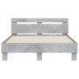 Cama con cabecero madera de ingeniería gris hormigón 120x190 cm de , Camas y somieres - Ref: Foro24-3207451, Precio: 152,76 €...