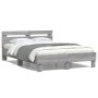 Sonoma-graues Holzwerkstoffbett mit Kopfteil 120 x 190 cm von , Betten und Lattenroste - Ref: Foro24-3207453, Preis: 130,72 €...