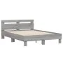 Sonoma gray engineered wood bed with headboard 120x190 cm by , Beds and slatted bases - Ref: Foro24-3207453, Price: 128,78 €,...