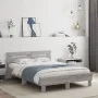 Sonoma gray engineered wood bed with headboard 120x190 cm by , Beds and slatted bases - Ref: Foro24-3207453, Price: 128,78 €,...