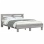 Sonoma-graues Holzwerkstoffbett mit Kopfteil 120 x 190 cm von , Betten und Lattenroste - Ref: Foro24-3207453, Preis: 130,72 €...
