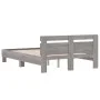 Sonoma gray engineered wood bed with headboard 120x190 cm by , Beds and slatted bases - Ref: Foro24-3207453, Price: 128,78 €,...
