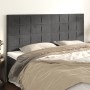 Cabeceros 4 unidades de terciopelo gris oscuro 90x5x78/88 cm