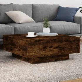 Smoked oak coffee table with LED lights 80x80x31 cm by , Coffee table - Ref: Foro24-836592, Price: 81,66 €, Discount: %
