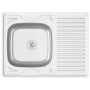 Fregadero de cocina con escurridor acero inox 800x600x155 mm