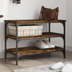 Engineered wood smoked oak shoemaker bench 70x38.5x49 cm by , Benches for halls and storage - Ref: Foro24-839040, Price: 47,1...