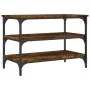 Engineered wood smoked oak shoemaker bench 70x38.5x49 cm by , Benches for halls and storage - Ref: Foro24-839040, Price: 47,1...