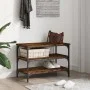 Engineered wood smoked oak shoemaker bench 70x38.5x49 cm by , Benches for halls and storage - Ref: Foro24-839040, Price: 47,1...