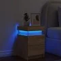 Mesita de noche con luces LED roble Sonoma 35x39x55 cm de , Mesitas de noche - Ref: Foro24-836753, Precio: 76,53 €, Descuento: %