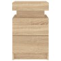 Bedside table with LED lights Sonoma oak 35x39x55 cm by , Nightstands - Ref: Foro24-836753, Price: 78,15 €, Discount: %