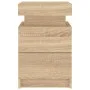 Mesita de noche con luces LED roble Sonoma 35x39x55 cm de , Mesitas de noche - Ref: Foro24-836753, Precio: 76,53 €, Descuento: %