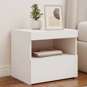 Bedside tables with LED lights, 2 units, white, 50x40x45 cm by , Nightstands - Ref: Foro24-836764, Price: 113,09 €, Discount: %