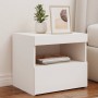 Bedside tables with LED lights, 2 units, white, 50x40x45 cm by , Nightstands - Ref: Foro24-836764, Price: 117,15 €, Discount: %
