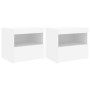 Nachttische mit LED-Leuchten 2 Einheiten weiß 50x40x45 cm von , Nachttische - Ref: Foro24-836764, Preis: 115,48 €, Rabatt: %