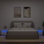 Nachttische mit LED-Leuchten 2 Einheiten weiß 50x40x45 cm von , Nachttische - Ref: Foro24-836764, Preis: 115,48 €, Rabatt: %