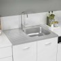 Fregadero de cocina con escurridor acero inox 800x600x155 mm