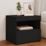 Bedside tables with LED lights, 2 units, black, 50x40x45 cm by , Nightstands - Ref: Foro24-836766, Price: 104,97 €, Discount: %