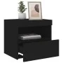 Bedside tables with LED lights, 2 units, black, 50x40x45 cm by , Nightstands - Ref: Foro24-836766, Price: 103,47 €, Discount: %