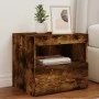 Bedside tables with LED lights 2 units smoked oak 50x40x45 cm by , Nightstands - Ref: Foro24-836772, Price: 87,97 €, Discount: %