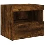 Bedside tables with LED lights 2 units smoked oak 50x40x45 cm by , Nightstands - Ref: Foro24-836772, Price: 87,97 €, Discount: %