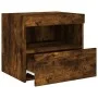 Bedside tables with LED lights 2 units smoked oak 50x40x45 cm by , Nightstands - Ref: Foro24-836772, Price: 87,97 €, Discount: %