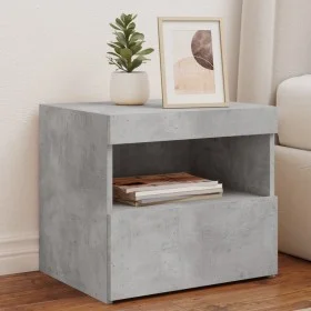 Bedside tables with LED lights 2 pcs concrete gray 50x40x45 cm by , Nightstands - Ref: Foro24-836770, Price: 78,48 €, Discoun...