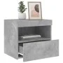 Bedside tables with LED lights 2 pcs concrete gray 50x40x45 cm by , Nightstands - Ref: Foro24-836770, Price: 78,48 €, Discoun...