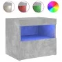 Bedside tables with LED lights 2 pcs concrete gray 50x40x45 cm by , Nightstands - Ref: Foro24-836770, Price: 78,48 €, Discoun...