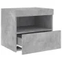 Bedside tables with LED lights 2 pcs concrete gray 50x40x45 cm by , Nightstands - Ref: Foro24-836770, Price: 78,48 €, Discoun...