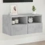 Mueble de pared TV madera ingeniería gris hormigón 60x30x30 cm de , Muebles TV - Ref: Foro24-836860, Precio: 38,73 €, Descuen...