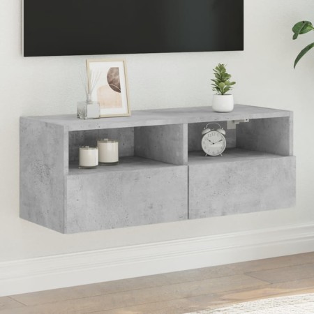 Mueble de pared TV madera ingeniería gris hormigón 80x30x30 cm de , Muebles TV - Ref: Foro24-836874, Precio: 43,73 €, Descuen...