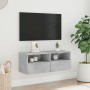 Mueble de pared TV madera ingeniería gris hormigón 80x30x30 cm de , Muebles TV - Ref: Foro24-836874, Precio: 43,73 €, Descuen...