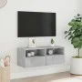 Wall-mounted TV unit in gray concrete engineered wood, 80x30x30 cm by , TV Furniture - Ref: Foro24-836874, Price: 43,14 €, Di...