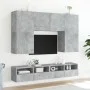 Wall-mounted TV unit in gray concrete engineered wood, 80x30x30 cm by , TV Furniture - Ref: Foro24-836874, Price: 43,14 €, Di...