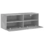 Wall-mounted TV unit in gray concrete engineered wood, 80x30x30 cm by , TV Furniture - Ref: Foro24-836874, Price: 43,14 €, Di...