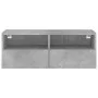 Wall-mounted TV unit in gray concrete engineered wood, 80x30x30 cm by , TV Furniture - Ref: Foro24-836874, Price: 43,14 €, Di...