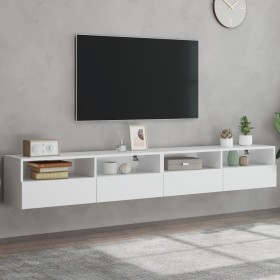Wand-TV-Möbel 2 Stk. Ingenieurholz weiß 100x30x30 cm von , TV-Möbel - Ref: Foro24-836883, Preis: 105,57 €, Rabatt: %