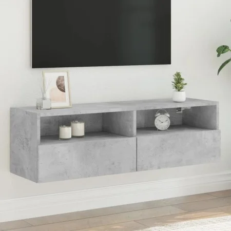Wall-mounted TV unit in gray concrete engineered wood, 100x30x30 cm by , TV Furniture - Ref: Foro24-836888, Price: 53,30 €, D...