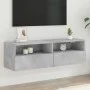 Wall-mounted TV unit in gray concrete engineered wood, 100x30x30 cm by , TV Furniture - Ref: Foro24-836888, Price: 53,30 €, D...