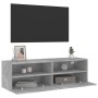 Mueble de pared TV madera ingeniería gris hormigón 100x30x30 cm de , Muebles TV - Ref: Foro24-836888, Precio: 54,07 €, Descue...